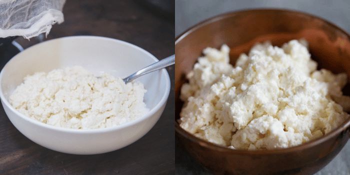 Types of ricotta cheese